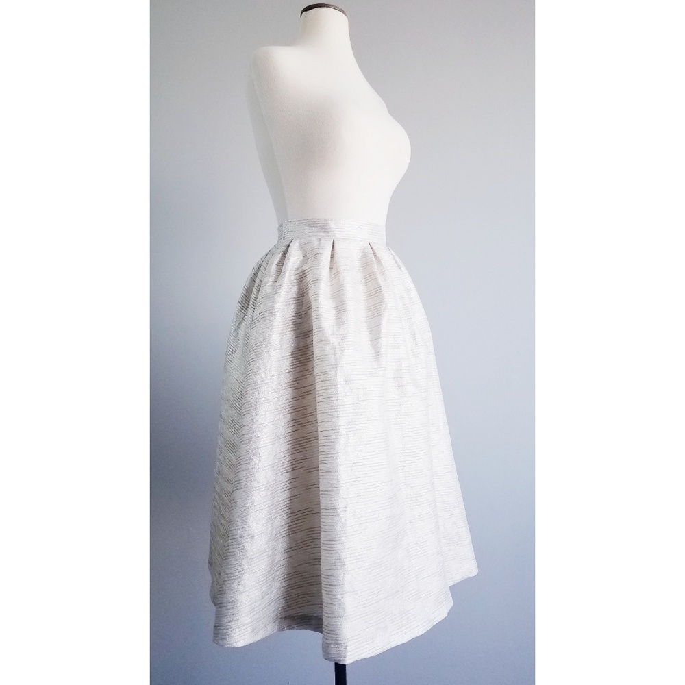 Shabby Apple Silver / Tan Manhattan Midi Skirt - Picture 6 of 8
